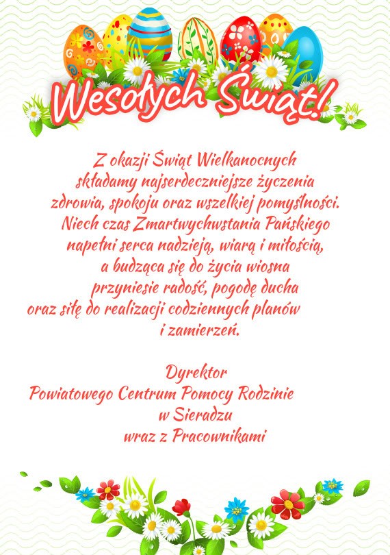 PCPR Sieradz życzenia wielkanocne 2026 PCPR Sieradz życzenia wielkanocne 2026