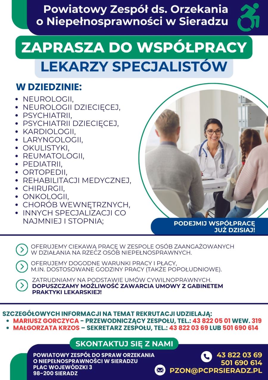 Praca lekarze w PZON Sieradz 2024 Praca lekarze w PZON Sieradz 2024